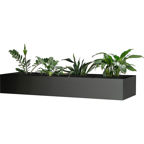 Rapidline Go Steel Perforated Planter Box 1530W x 473D x 230mmH Black