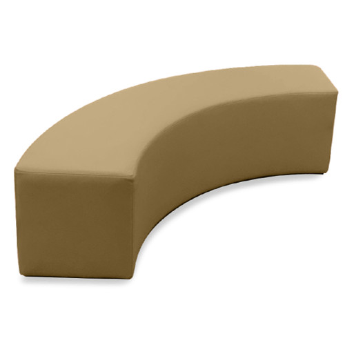 K2 Marbella Monash Senior Quarter Round Ottoman 1500mmW Beige PU Leather