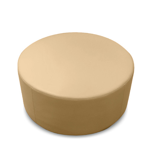 K2 Marbella Mawson Junior Round Ottoman Beige PU Leather