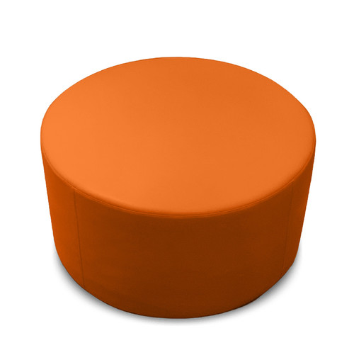K2 Marbella Mawson Senior Round Ottoman 700mm Diameter Orange PU Leather