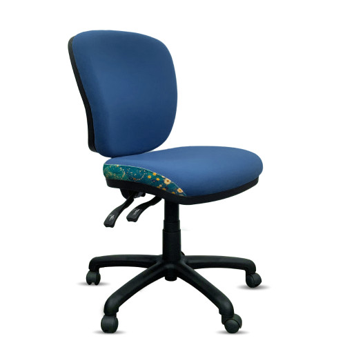 K2 Orange Dust Spectrum Alice Medium Back Office Chair Ocean Blue Fabric Seat