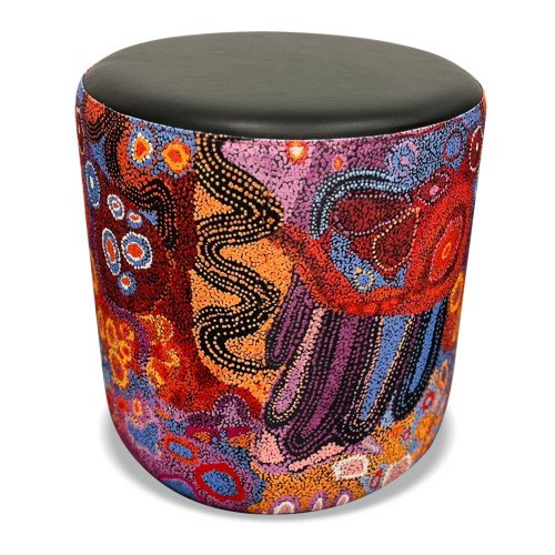 K2 Orange Dust Eva Round Ottoman 450mm Diameter Black Swan