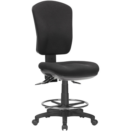 Aqua High Back Drafting Chair 3 Lever 560-730mmH Black Fabric