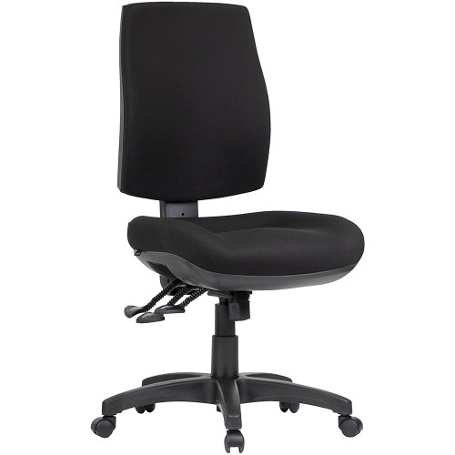 Spot High Back Task Chair 3 Lever No Arms Black Fabric