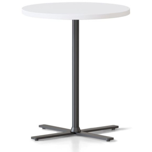Kolo Side & Coffee Table-500DIAM X 587H 25MM Natural White Table Top,Black P/C Base