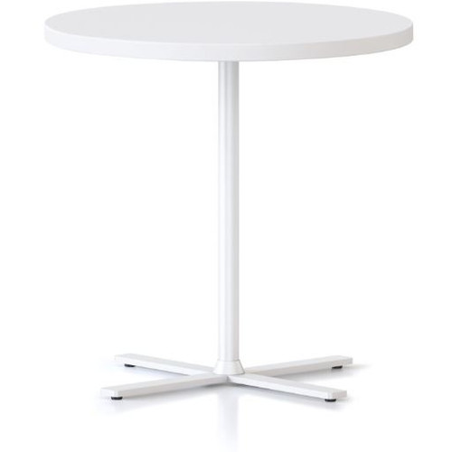 Kolo Side & Coffee Table,600DIAM X 587H 25MM Natural White Table Top,White Satin P/C Base