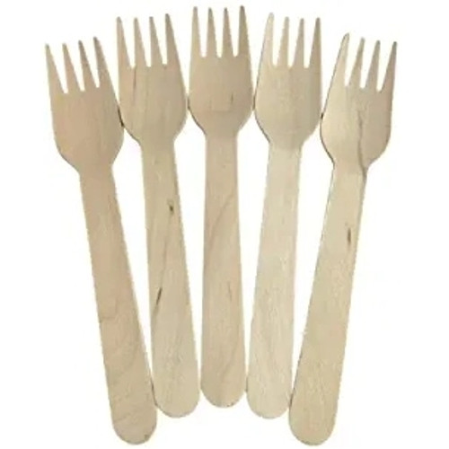 WOODEN FSC 100% CUTLERY UNCOATED - FORK 160MM Pack of 100
