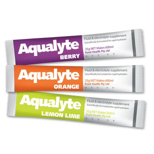 Aqualyte Electrolyte Powder Mixed Flavour Sachets 25g, Box of 50