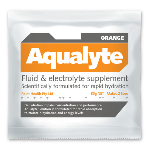 Aqualyte Electrolyte Powder Orange Flavoured Sachets 80g, Box of 20