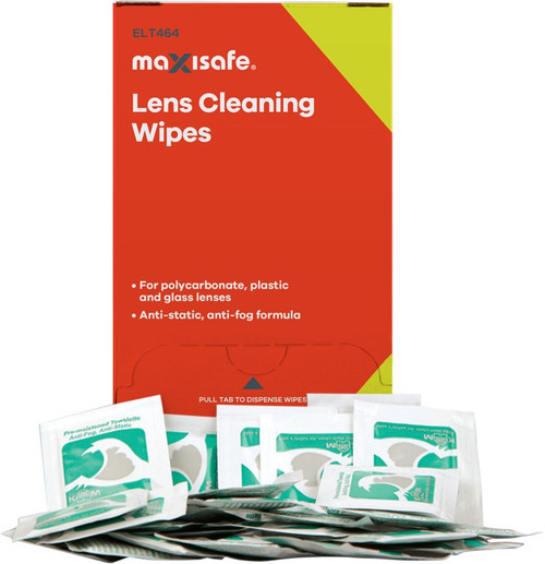 Maxisafe Anti-Fog Lens Cleaning Wipes, Pack of 100