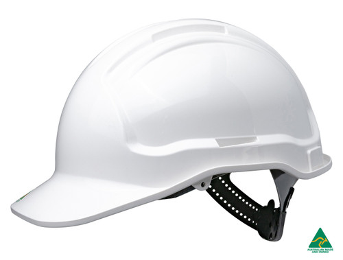 Tuffgard Non Vented Hard Hat with Sliplock Harness - White