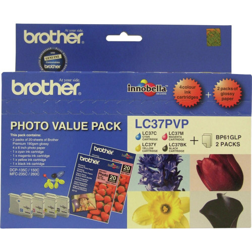 BROTHER LC37PVP INK PAPER PK Photo Value Pack Colour LC-37PVP Photo Value Pack Colour LC-37PVP