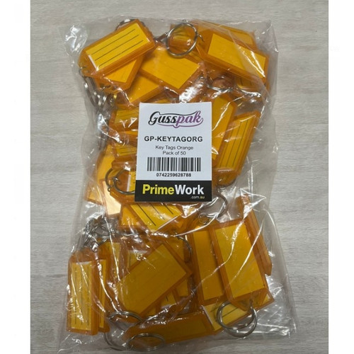 Gusspak Key Tags Orange Pack of 50