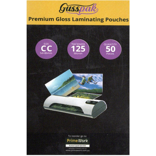 Gusspak Badge Card Laminating Pouches 67mm X 98mm 175 Micron Premium Gloss Pack Of 50