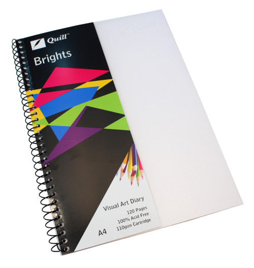 Quill Visual Art Diary PP 110gsm A4 120 Pages - Frost (10757)