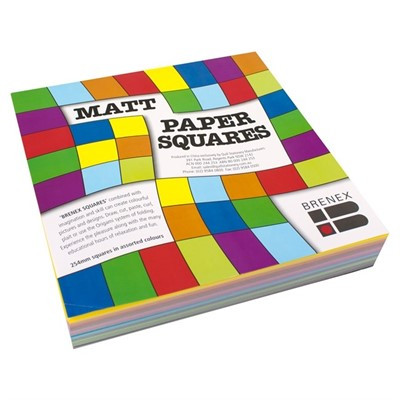 Brenex Paper Squares 254 x 254mm Double Sided Matte Assorted Pack of 360 Sheets (80105)