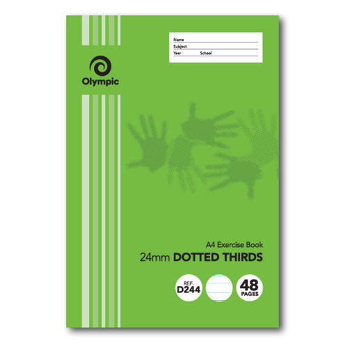 Olympic Exercise Book D244i A4 48 Page 24mm Dotted Thirds (197719)