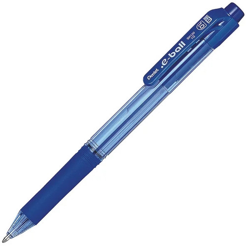 Pentel BK130 .e-ball Ballpoint Pen Retractable 1.0mm Broad Nib Blue, Box of 12