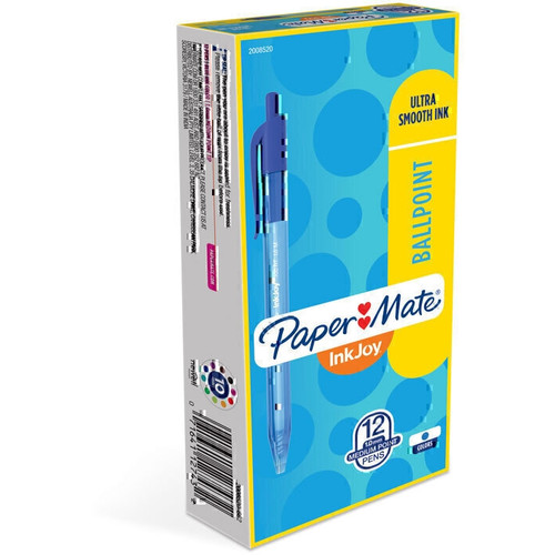 PaperMate InkJoy 100RT Retractable Ballpoint Pen Medium 1.0mm Blue Box of 12