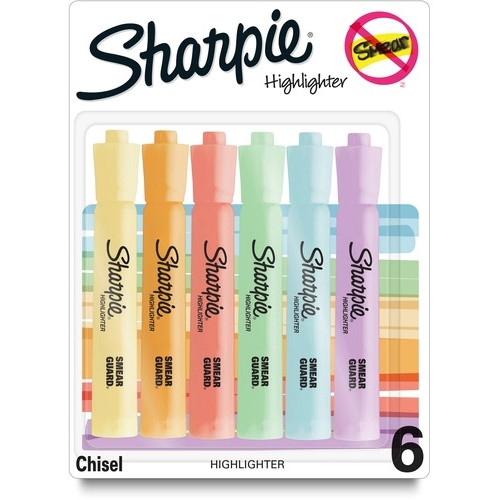 Sharpie Tank Highlighters Pastel Colours Pack of 6