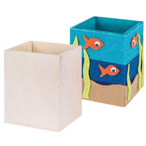 Wooden Pencil Holder 8 x 8.2 x 10cm