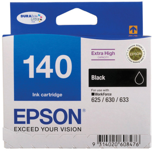 EPSON 140 ORIGINAL BLACK EXTRA HIGH YIELD INK CARTRIDGE Suits Workforce 525 / 625 / 630 / 633 / 840 / 60