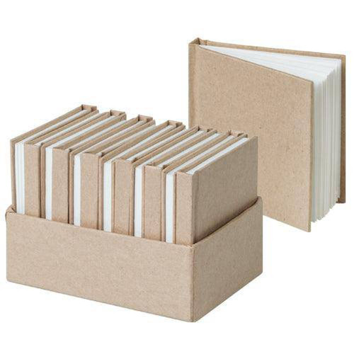 Kraft Mini Notebooks 7.5 x 7.5cm Pack of 12