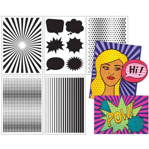Pop Art Stencil Patterns by Zart Pack of 10