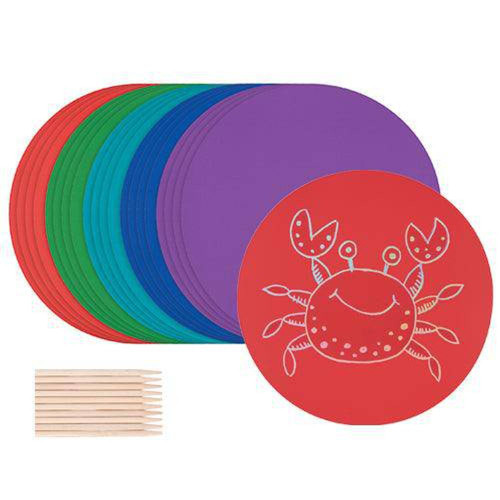 Scratch Coloured Circles 20cm Pack of 20