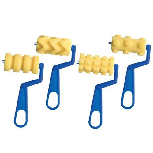 Foam Paint Patterned Rollers Pack of 4