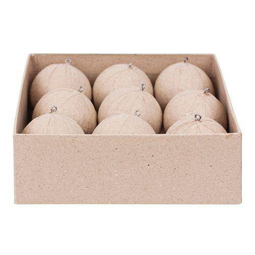 Papier-mache Baubles 60mm Pack of 9