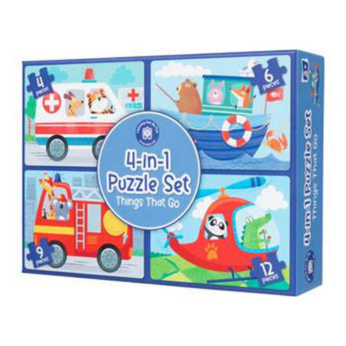 4-in-1 Puzzle Set: Things That Go