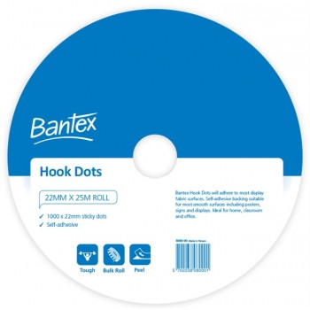 Bantex Hook Dot Roll 22mm x 1000 (8080-00)