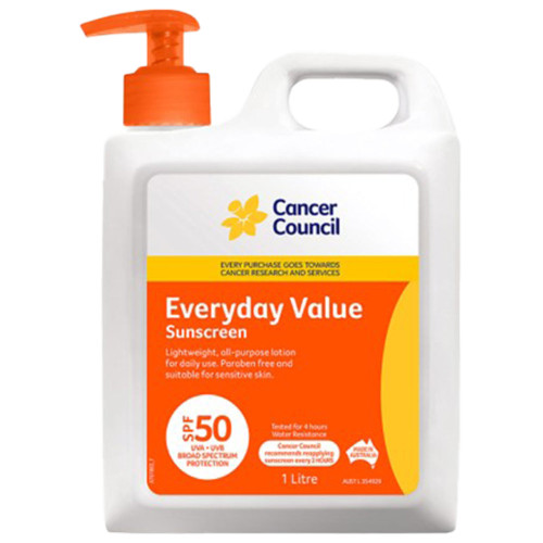 CANCER COUNCIL SPF50 Everyday Value Sunscreen Pump 1L