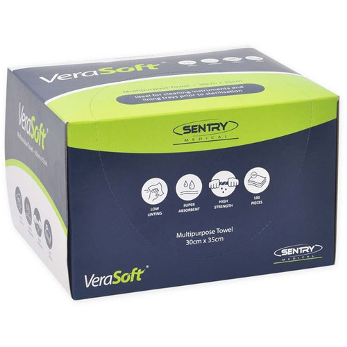 VERASOFT Low-Lint Dry Wipes 35 x 30cm, Box of 100