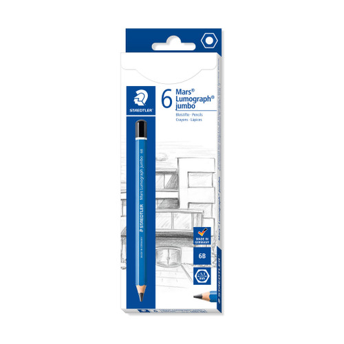 Staedtler 100 Mars Lumograph Jumbo Pencils - 6B, Each