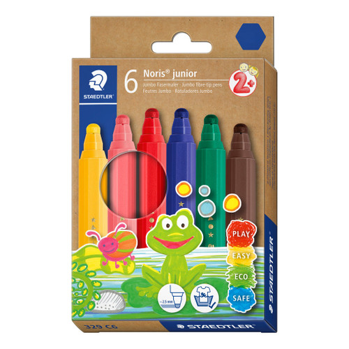 Staedtler 329 Noris Junior Fibre Tip Pens, Pack of 6