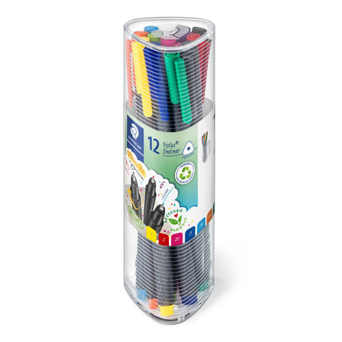 Staedtler 334 Triplus Fineliner - Tub of 12 Assorted Colours