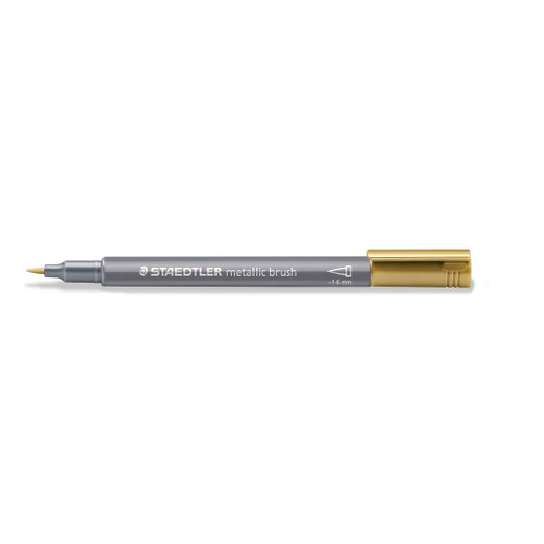 Staedtler 8321 Metallic Brush Marker - Gold, Each
