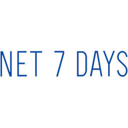 Shiny Pre-Inked Stamp - "NET 7 DAYS" Solid Text - Blue