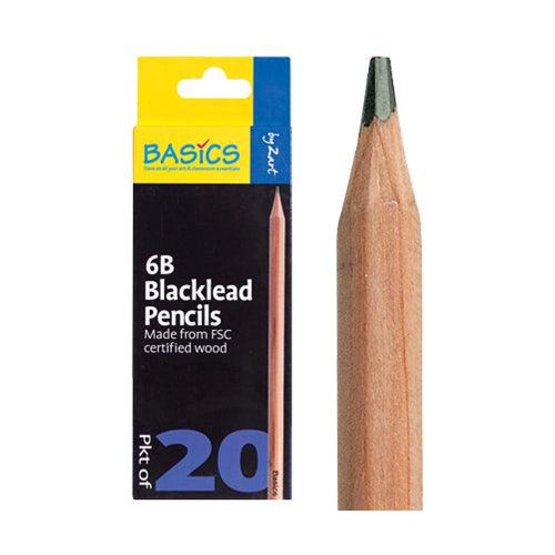 Basics Blacklead Pencils 6B Box of 20
