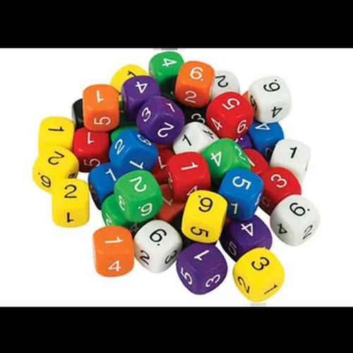 Dice 6 Face Solid 1-6 Pack of 50