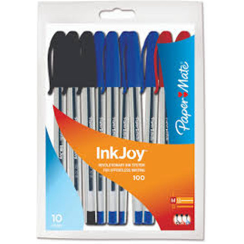 Paper Mate InkJoy 100ST Capped Ballpoint Pen Business Assorted - Pack of 10