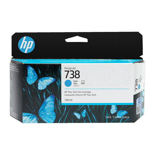 HP #738 Original Cyan Ink Cartridge - 130ml (498N5A)