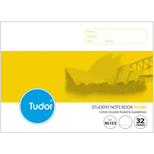 TUDOR NOTEBOOKS NSW PRIMARY 32Pg 12mm Dbl Ruled &Guide NL123 (197736)
