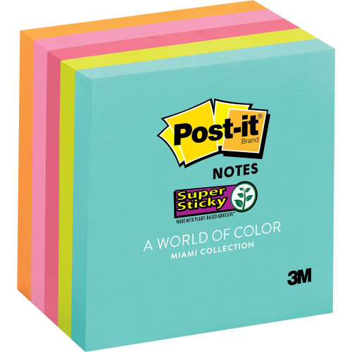 POST-IT MIAMI 654-5SSMIA Super Sticky Notes-75mmx75mm 90 sheets, 5 pack