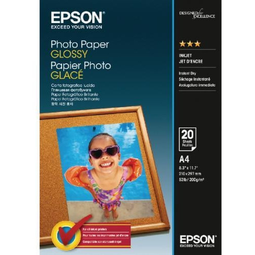 EPSON S042538 GLOSSY PHOTO PAPER A4 WHITE PKT 20