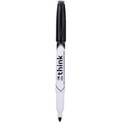 Deli Whiteboard Marker Dry Erase Fine Point 1-1.5mm Bullet Tip Black Pack of 10