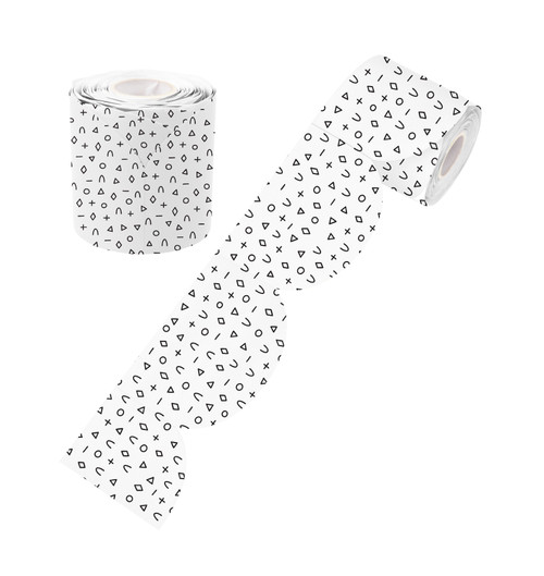 Black and White Patterned Rolled Scalloped Border