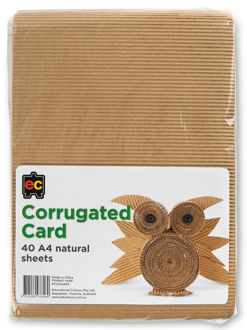 Corrugated Card - Natural, Pack of 40